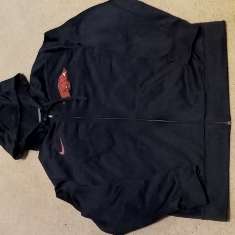 Razorbacks Black Full-Zip Hoodie Jacket. Nike. Men's size L